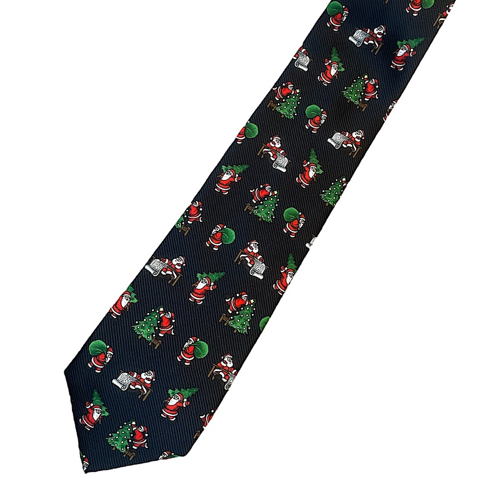 Tie Tales Santa Christmas Tree Holiday Tie Ugly Christmas Sweater